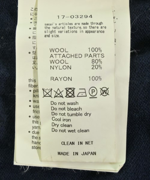 sacai（サカイ）ニット・セーター 紺 サイズ:2(M位) レディース/2200730099048