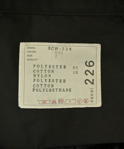 sacai（サカイ）シャツワンピース 黒 サイズ:2(M位) レディース/2200731334032