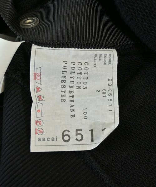 sacai（サカイ）パーカー 黒 サイズ:2(M位) レディース/2200731441044