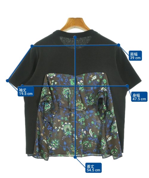 sacai（サカイ）Tシャツ・カットソー 黒 サイズ:1(S位) レディース/2200724387021