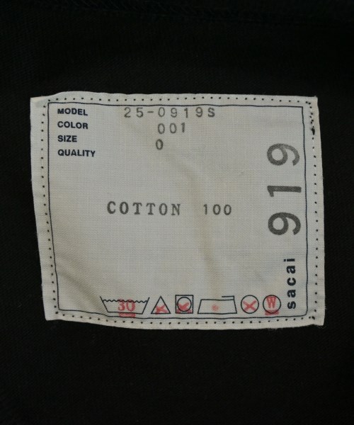 sacai（サカイ）Tシャツ・カットソー 黒 サイズ:0(XS位) レディース/2200724387045