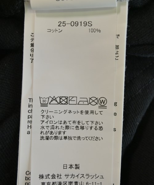 sacai（サカイ）Tシャツ・カットソー 黒 サイズ:0(XS位) レディース/2200724387045