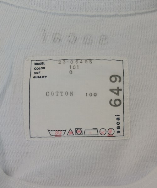 sacai（サカイ）Tシャツ・カットソー 白 サイズ:0(XS位) レディース/2200724387052