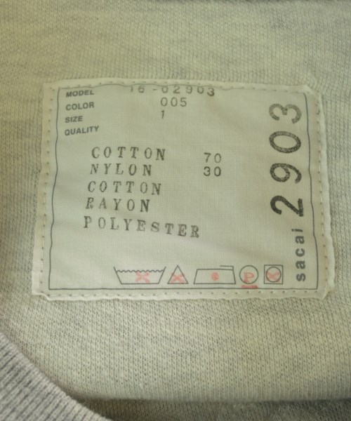 sacai（サカイ）スウェット グレー サイズ:1(S位) レディース/2200722484029