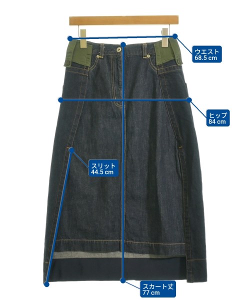 sacai（サカイ）ひざ丈スカート 紺 サイズ:1(S位) レディース/2200721710020
