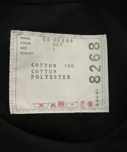 sacai（サカイ）Tシャツ・カットソー 黒 サイズ:1(S位) レディース/2200727384034