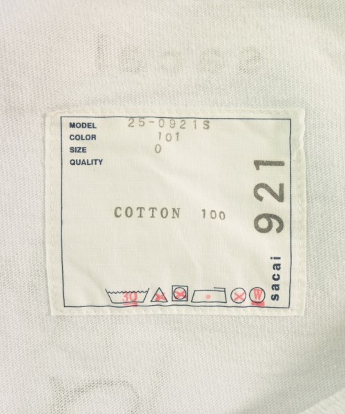 sacai（サカイ）Tシャツ・カットソー 白 サイズ:0(XS位) レディース/2200727384041