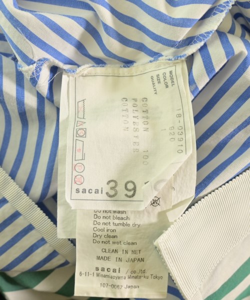sacai（サカイ）シャツワンピース 白 サイズ:1(S位) レディース/2200728731035