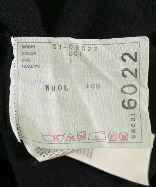 sacai（サカイ）ワンピース 黒 サイズ:1(S位) レディース/2200729047029