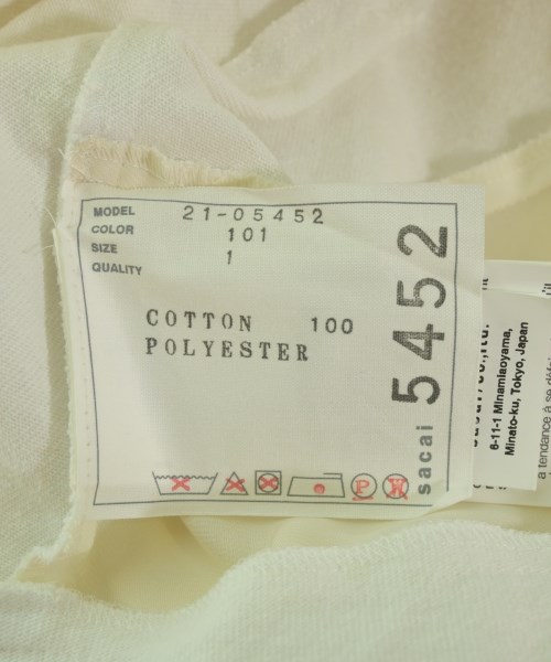 sacai（サカイ）Tシャツ・カットソー 白 サイズ:1(S位) レディース/2200729047067