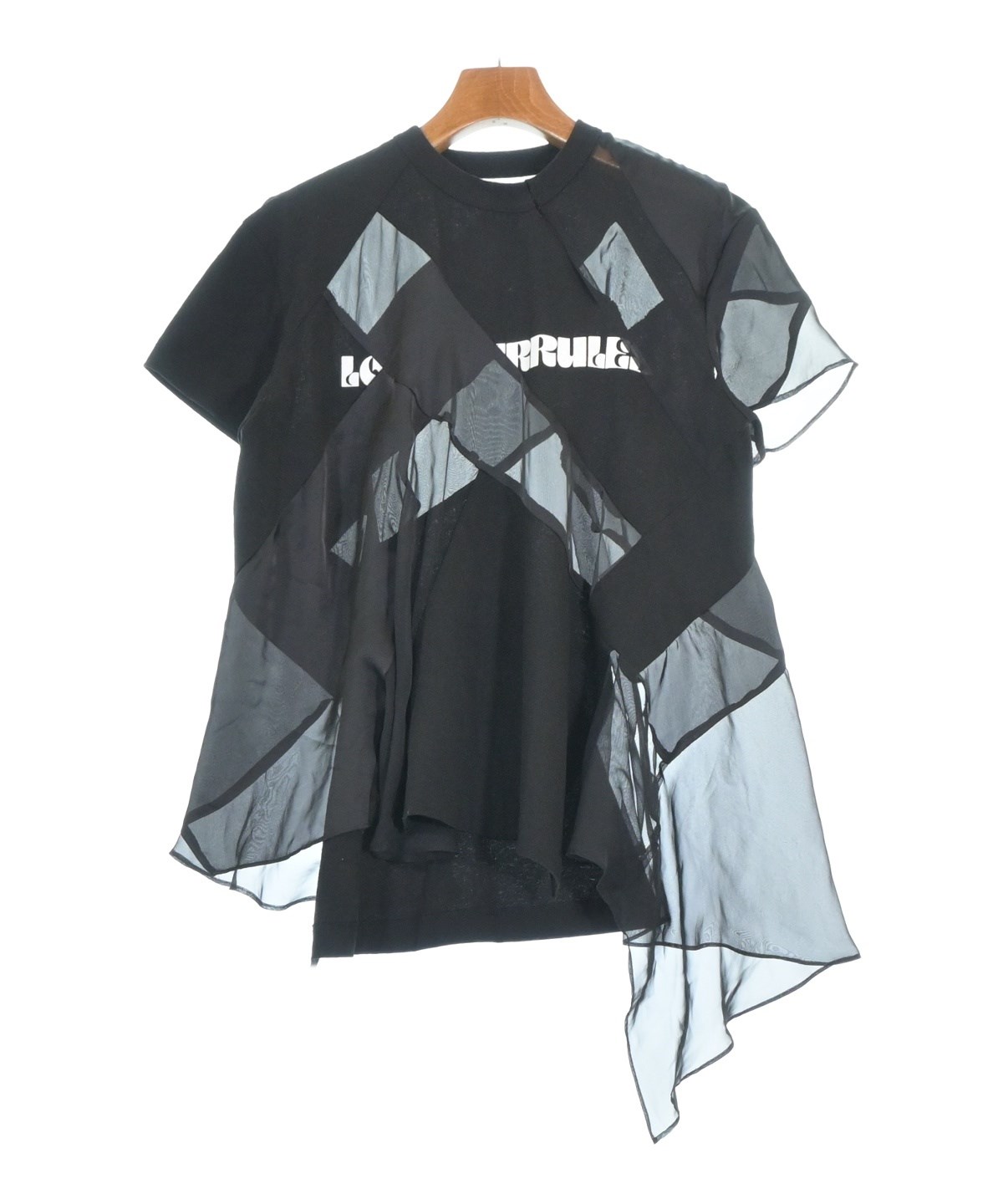 黒2新品 sacai レディース 切り替え シアー Tシャツ サカイ ブラック sacai（サカイ）Tシャツ・カットソー 黒 サイズ:3(L位) レディース