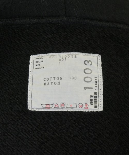 sacai（サカイ）パーカー 黒 サイズ:1(S位) レディース/2200681784130