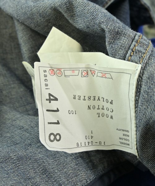 sacai（サカイ）カジュアルシャツ 青 サイズ:1(S位) レディース/2200683296013