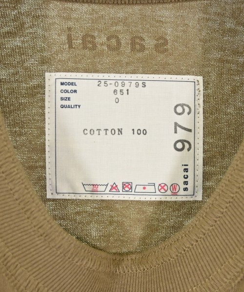 sacai（サカイ）Tシャツ・カットソー カーキ サイズ:0(XS位) レディース/2200684962085