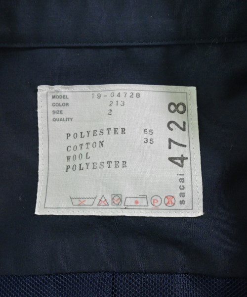 sacai（サカイ）シャツワンピース 紺 サイズ:2(M位) レディース/2200685814048