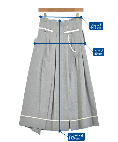 sacai（サカイ）ロング・マキシ丈スカート グレー サイズ:1(S位) レディース/2200685814093