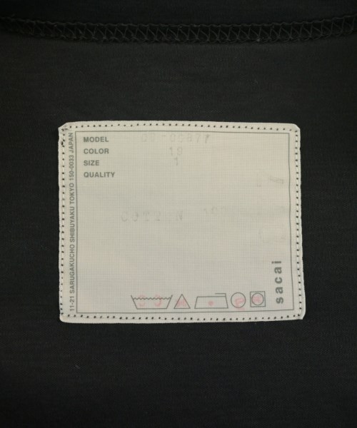 sacai（サカイ）Tシャツ・カットソー 黒 サイズ:1(S位) レディース/2200689214028