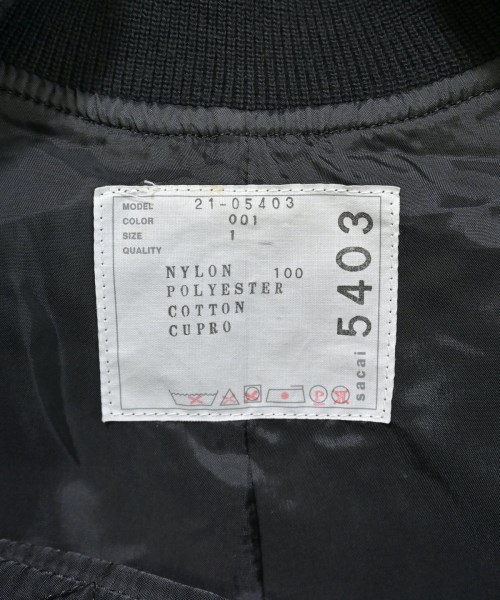 sacai（サカイ）ミリタリーブルゾン 黒 サイズ:1(S位) レディース/2200683503012