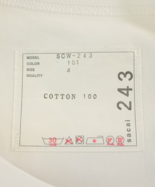 sacai（サカイ）Tシャツ・カットソー 白 サイズ:4(XL位) メンズ/2200689319044