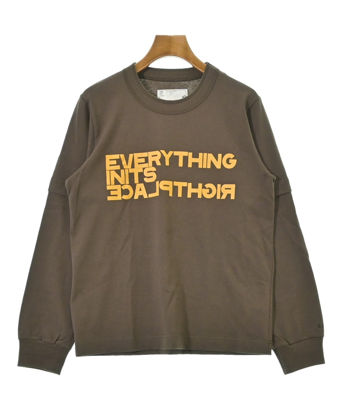 タグ有 sacai 24AW Graphic 長袖Tシャツ 4 sacai（サカイ）Tシャツ・カットソー 茶 サイズ:0(XS位) レディース