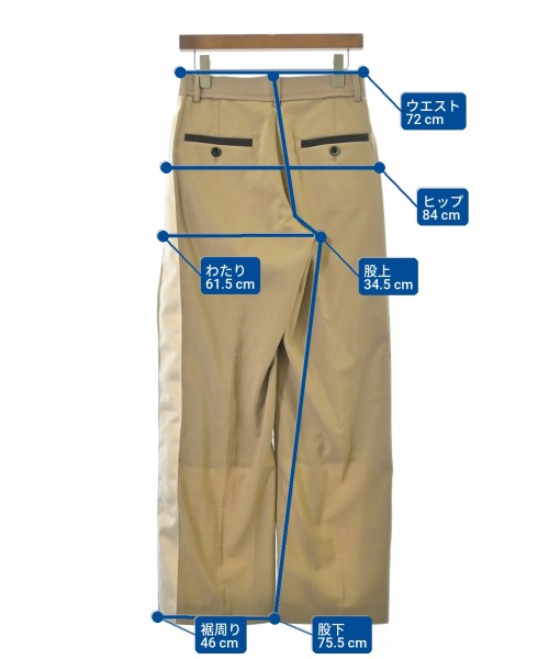 sacai（サカイ）スラックス ベージュ サイズ:1(S位) レディース/2200691586014