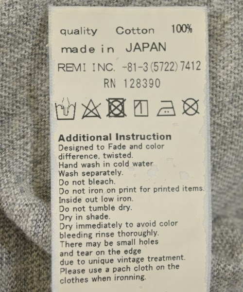 REMI RELIEF（レミレリーフ）Tシャツ・カットソー グレー サイズ:XS レディース/2200692499443