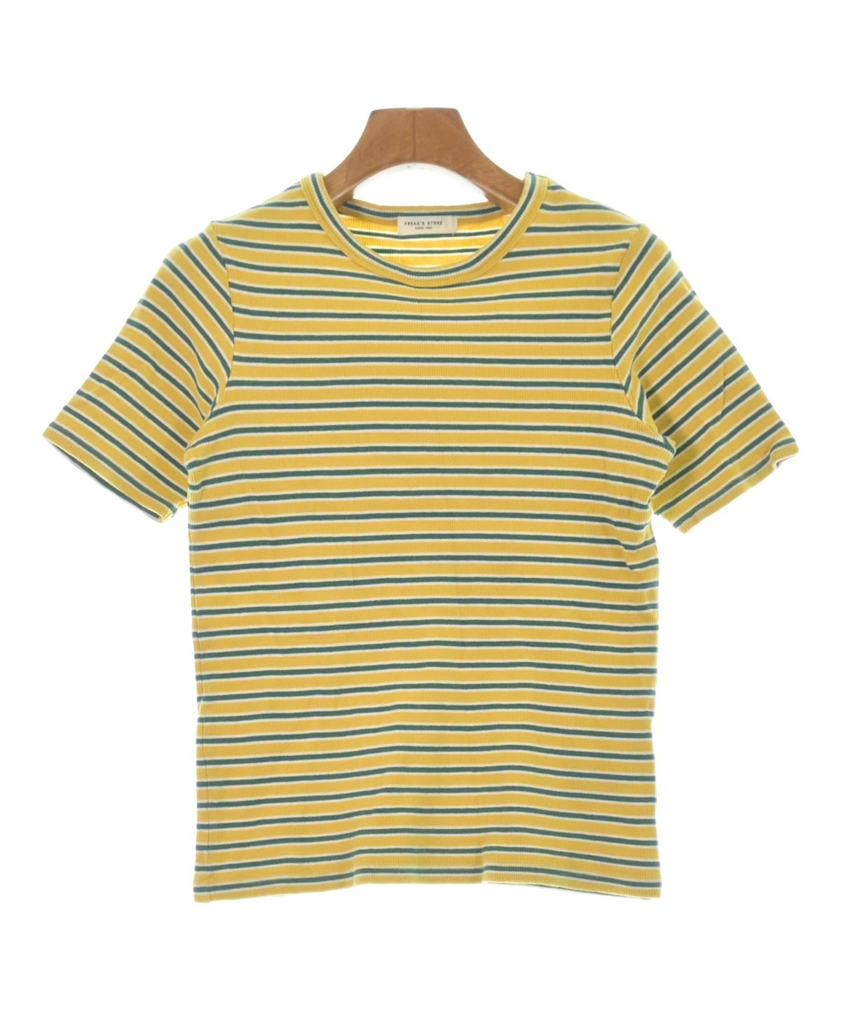【オシャレ☆FREAK'S STORE】グレー　黄　ボーダーカットソー　FREE FREAK'S STORE（フリークスストア）Tシャツ・カットソー 黄 サイズ:F