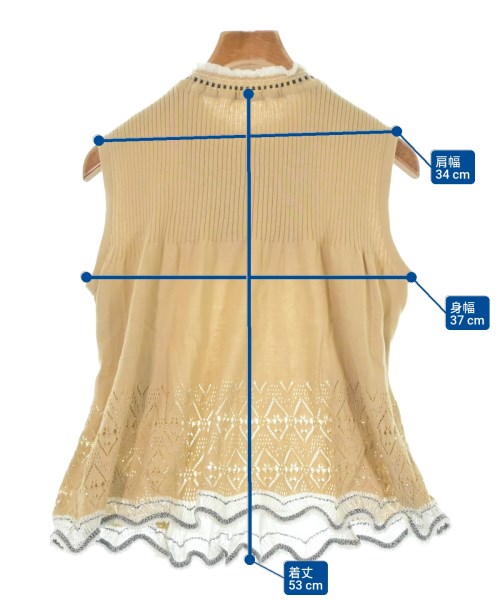 Mame Kurogouchi（マメクロゴウチ）ベスト/ノースリーブ ベージュ サイズ:1(S位) レディース/2200621755282