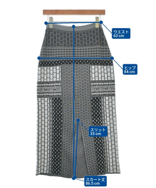 Mame Kurogouchi（マメクロゴウチ）ロング・マキシ丈スカート グレー サイズ:2(M位) レディース/2200639441061