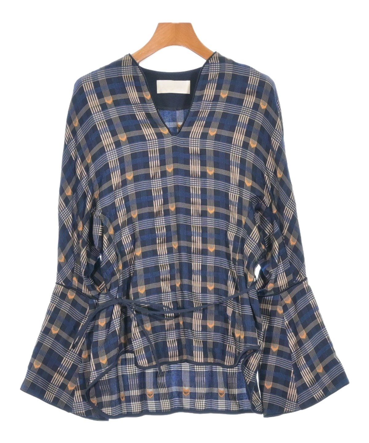 モ*ト様 マメクロゴウチ　ブラウス Mame Kurogouchi（マメクロゴウチ）ブラウス 紺 サイズ:1(S位