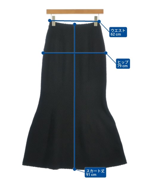 Mame Kurogouchi（マメクロゴウチ）ロング・マキシ丈スカート 黒 サイズ:1(S位) レディース/2200615201023