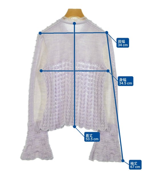 Mame Kurogouchi（マメクロゴウチ）カーディガン 紫 サイズ:1(S位) レディース/2200624623014