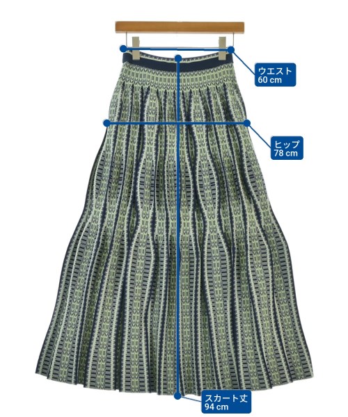 Mame Kurogouchi（マメクロゴウチ）ロング・マキシ丈スカート 緑 サイズ:1(S位) レディース/2200677135014