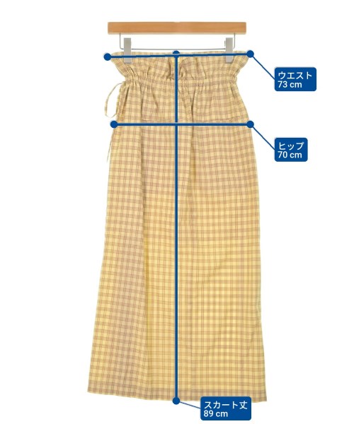 Mame Kurogouchi（マメクロゴウチ）ロング・マキシ丈スカート 黄 サイズ:1(S位) レディース/2200662225041