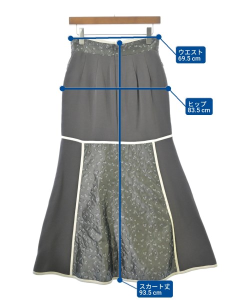 Mame Kurogouchi（マメクロゴウチ）ロング・マキシ丈スカート グレー サイズ:2(M位) レディース/2200668943024