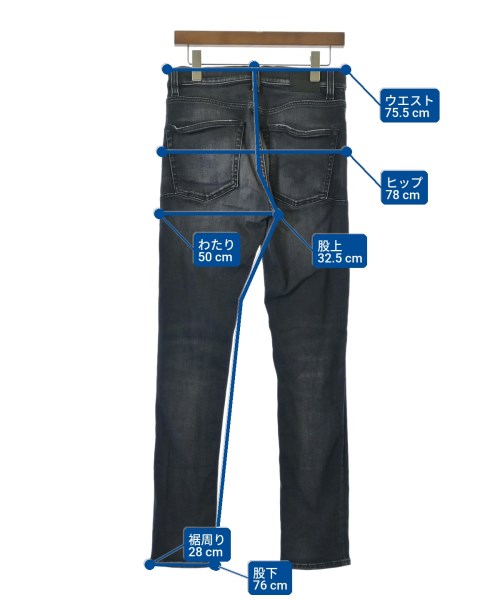 R13（アールサーティーン）デニムパンツ 黒 サイズ:-(S位) メンズ/2200663497027