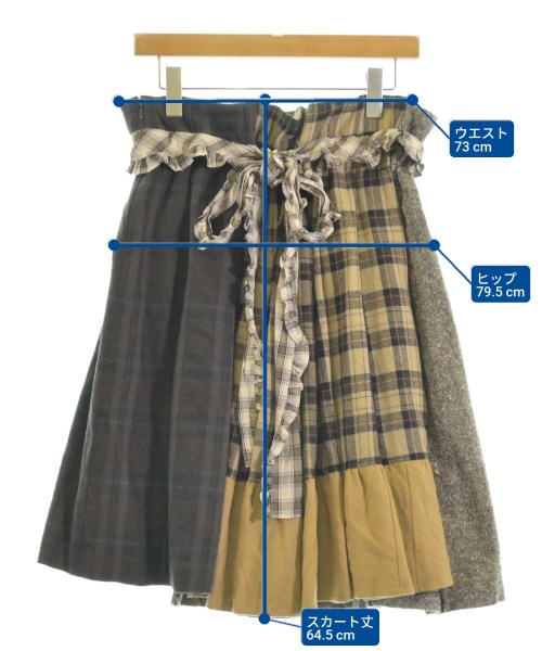 keisuke kanda（ケイスケカンダ）ひざ丈スカート 茶 サイズ:F レディース/2200655417019