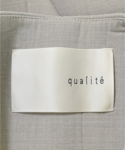 qualite（カリテ）ノーカラージャケット グレー サイズ:F レディース/2200705410014