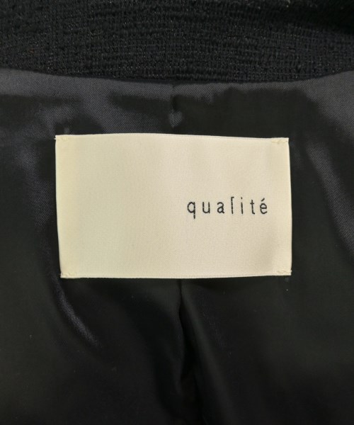 qualite（カリテ）ノーカラージャケット 黒 サイズ:40(M位) レディース/2200730485162