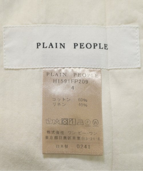 PLAIN PEOPLE（プレインピープル）スラックス 白 サイズ:4(L位) レディース/2200690957037