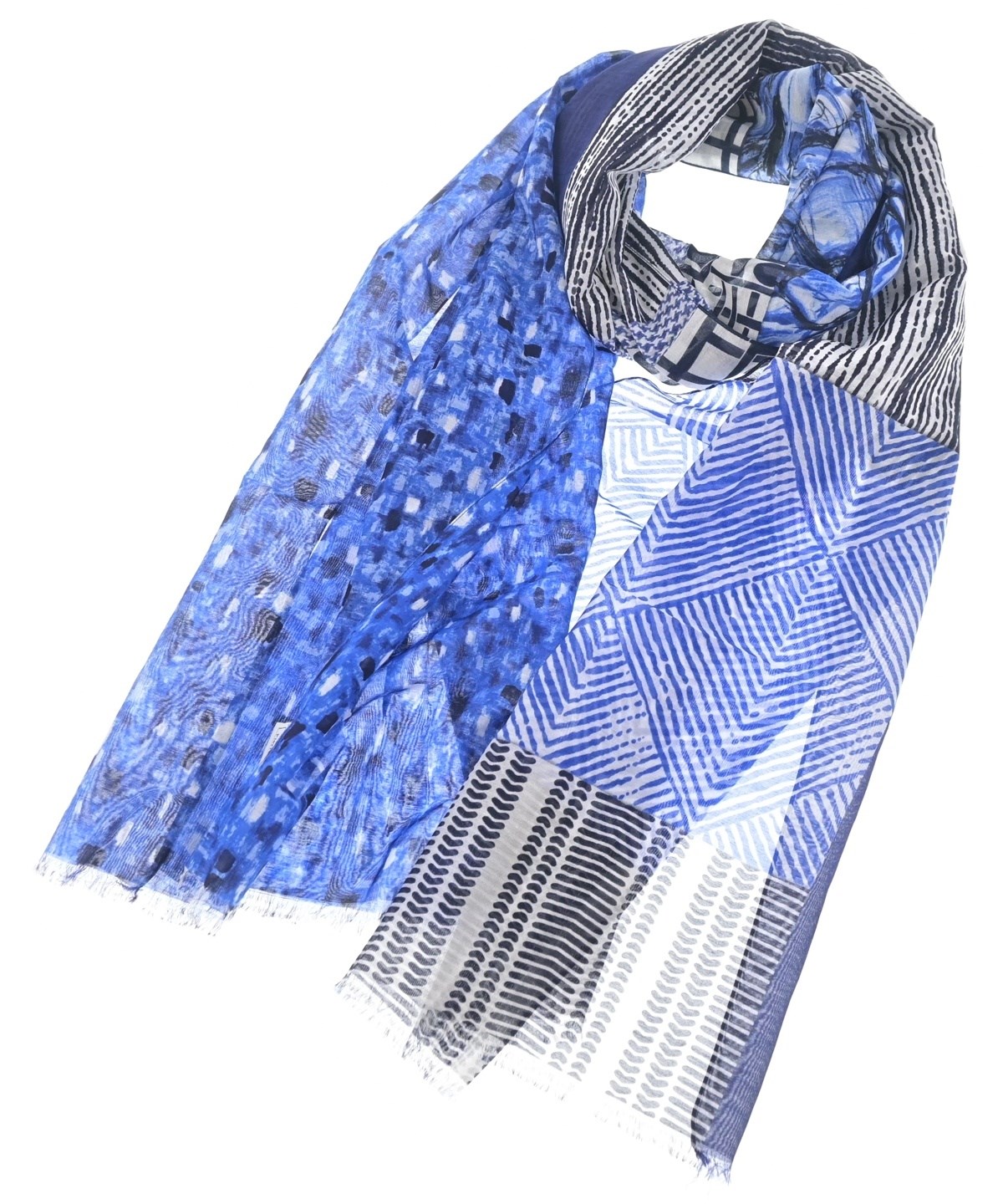 Pierre-Louis Mascia ストール ネイビー ホワイト Pierre-Louis Mascia ストール ネイビーホワイトコットンシルク - メルカリ