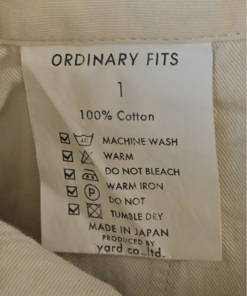 Ordinary fits（オーディナリーフィッツ）チノパン ベージュ サイズ:1(S位) メンズ/2200496722037