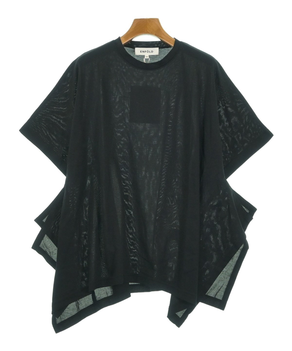 ENFOLD エンフォルド Tシャツ 黒 38 新品未使用タグ付き 定価3.6万 ENFOLD（エンフォルド）Tシャツ・カットソー 黒 サイズ:38(M位