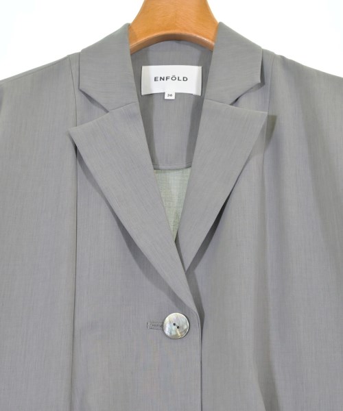 ENFOLD【変形テーラードジャケット 】 ENFOLD（エンフォルド）テーラードジャケット グレー サイズ:36