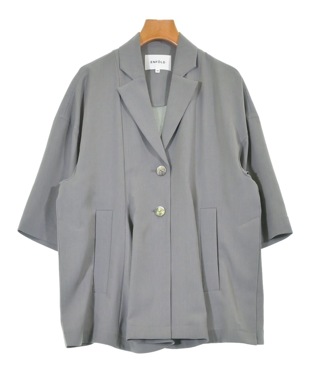 ENFOLD（エンフォルド）テーラードジャケット グレー サイズ:36