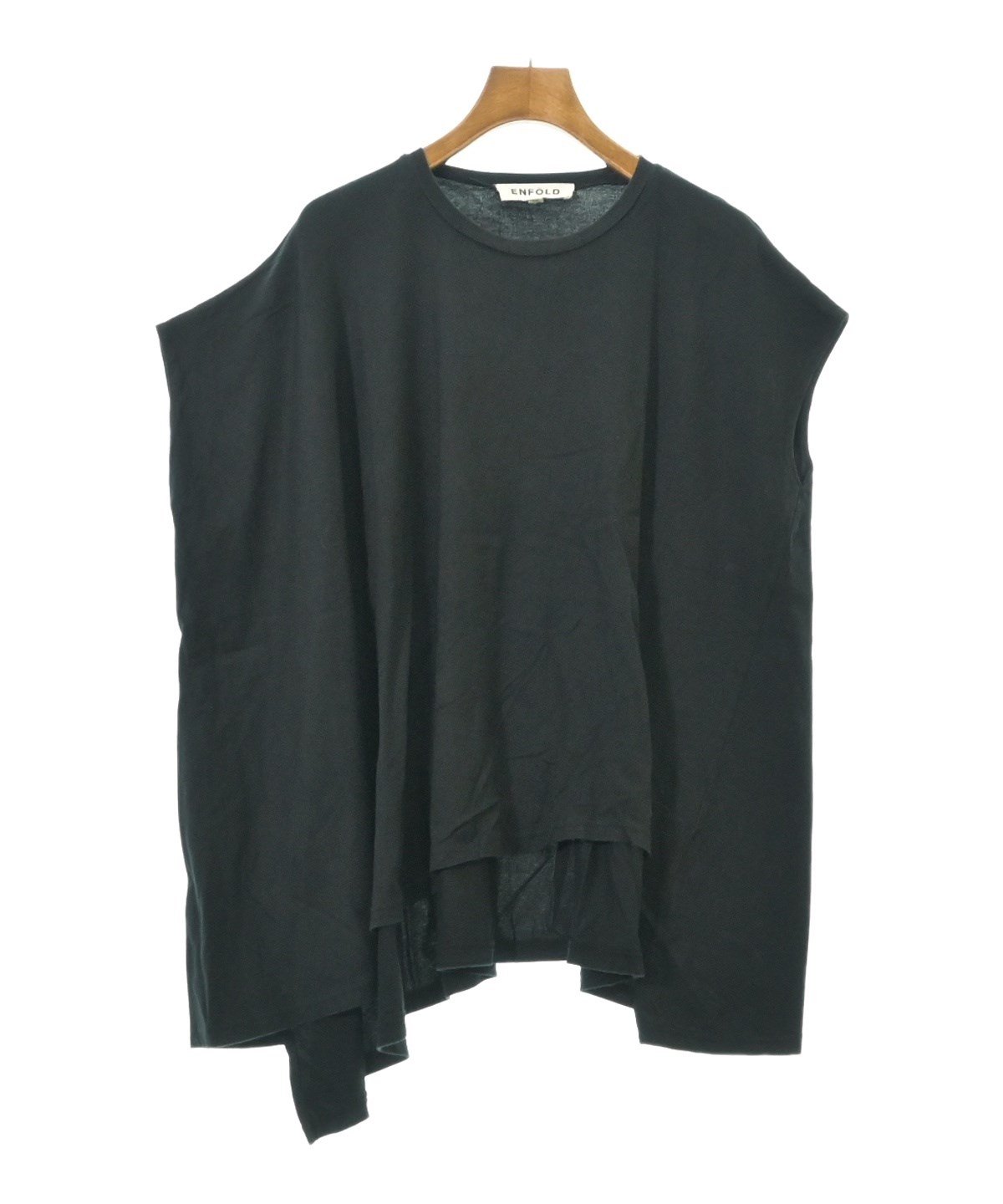 ENFÖLD 半袖 ブラック シャツ 38 新品　タグ付き 中古・古着通販】ENFOLD (エンフォルド) FRONT-DETAIL T-SHIRT