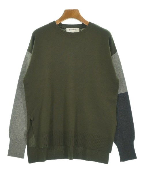 ENFOLD(エンフォルド)カーディガン カーキ サイズ:38(M位)/2200639258034