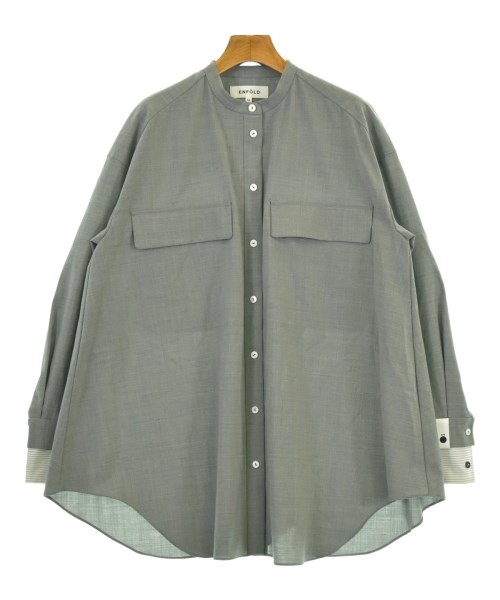 ENFOLD(エンフォルド)カジュアルシャツ グレー サイズ:38(M位)/2200660595023