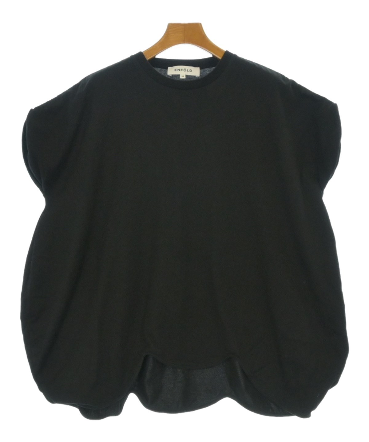 ENFOLD エンフォルド Tシャツ・カットソー 38(M位) 黒 【古着】【中古】 ENFOLD（エンフォルド）Tシャツ・カットソー 黒 サイズ:38(M位