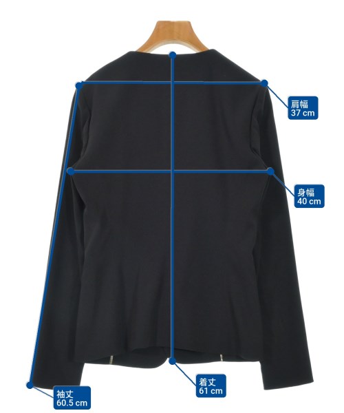 BEIGE,（ベイジ）ノーカラージャケット 黒 サイズ:4(M位) レディース/2200627333033